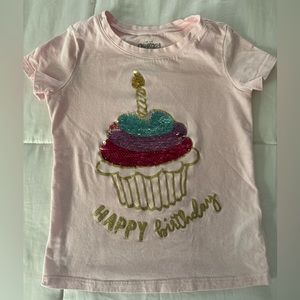 Pink sequin birthday shirt - size 6